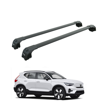 For Volvo XC40 2018-2026 Roof Rack Cross Bar Flush Rail Alu Black