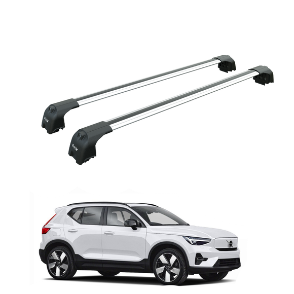 Für Volvo XC40 2016-Up Dachträger Querstange Metallhalterung Flush Rail Alu Silber