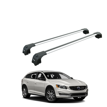 For Volvo V60 Cross Country 2015-2018 Roof Rack Cross Bar Flush Rail Silver