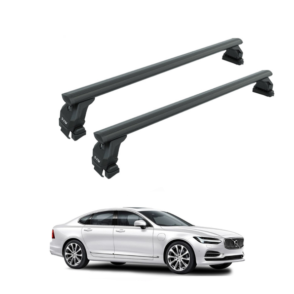 For Volvo S90 2016-2025 Roof Rack Cross Bar Normal Roof Alu Black