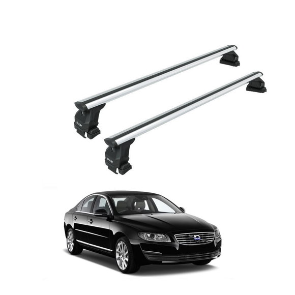 Für Volvo S80 2006–16 Dachträger Querträger Metallhalterung Normales Dach Alu Silber