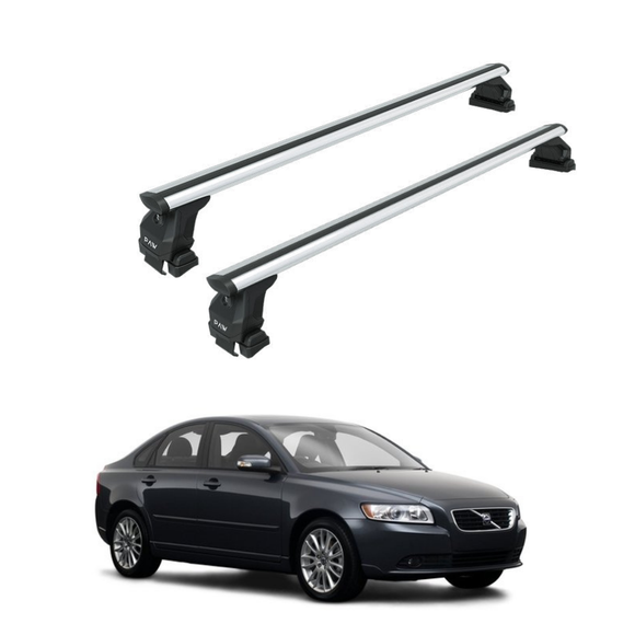Für Volvo S40 2003–12 Dachträger Querträger Metallhalterung Normales Dach Alu Silber