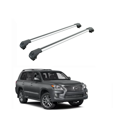 For Lexus LX 570 2008-2015 Roof Rack Cross Bars Raised Rail Alu Silver