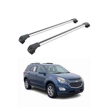 For Chevrolet Equinox (2016-2024) Roof Rack Cross Bars Raised Rail Silver