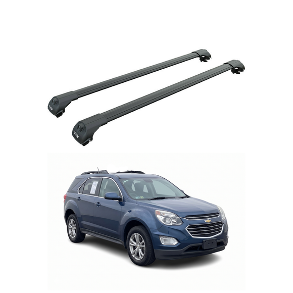 Für Chevrolet Equinox 2010-Up Dachträgersystem, Aluminium-Querstange, Metallhalterung, erhöhte Schiene, Schwarz