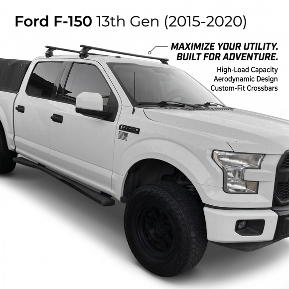 Für Ford F150 2016-Up Dachträgersystem, Aluminium-Querstange, Metallhalterung, abschließbar, Silber