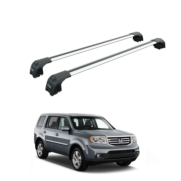 For Honda Pilot 2009-15 Roof Rack Cross Bars Metal Bracket Flush Rail Alu Silver