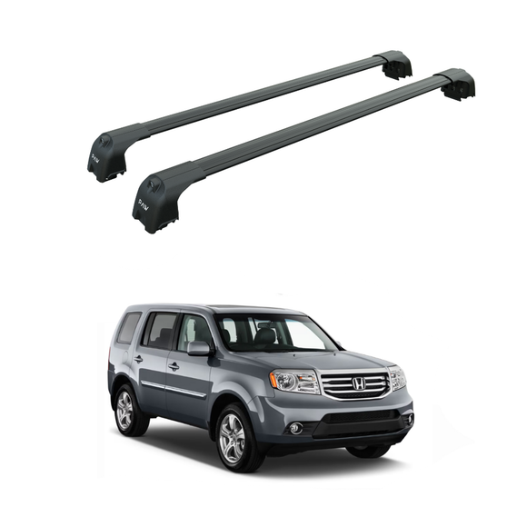 For Honda Pilot 2009-15 Roof Rack Cross Bars Metal Bracket Flush Rail Alu Black