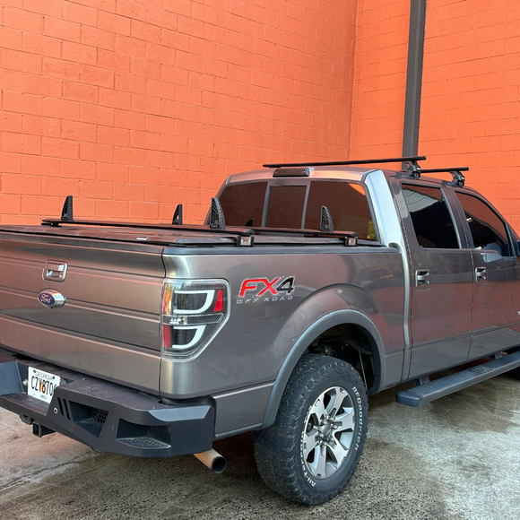 Für Ford F150 2016-Up Dachträgersystem, Aluminium-Querstange, Metallhalterung, abschließbar, Schwarz