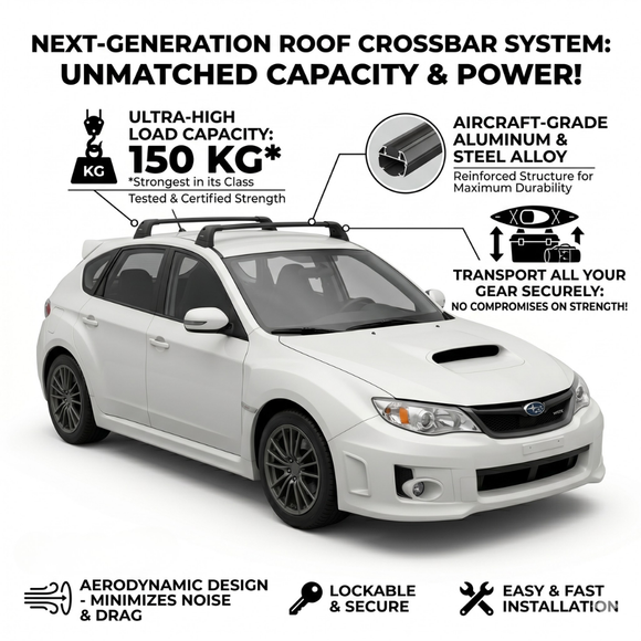 Für Subaru WRX 2018-Up Dachträger Querstange Metallhalterung Fixpunkt Alu Schwarz