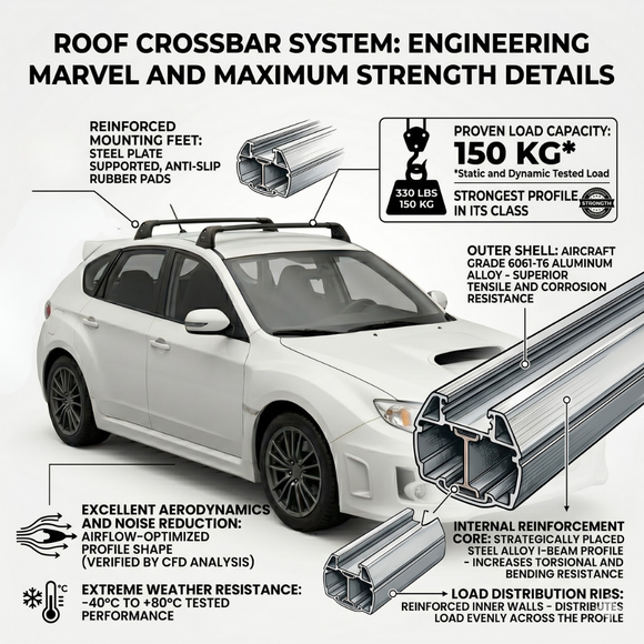 Für Subaru WRX 2018-Up Dachträger Querstange Metallhalterung Fixpunkt Alu Schwarz