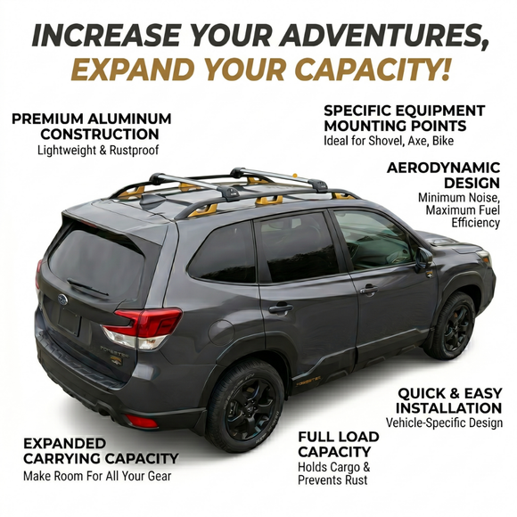 For Subaru Forester Wilderness 2025-2026 Roof Rack Cross Bars Raised Rail Silver