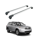 For Toyota Grand Highlander 2 (U4) 2007-2013 Roof Rack Cross Bars Raised Rail Silver-1