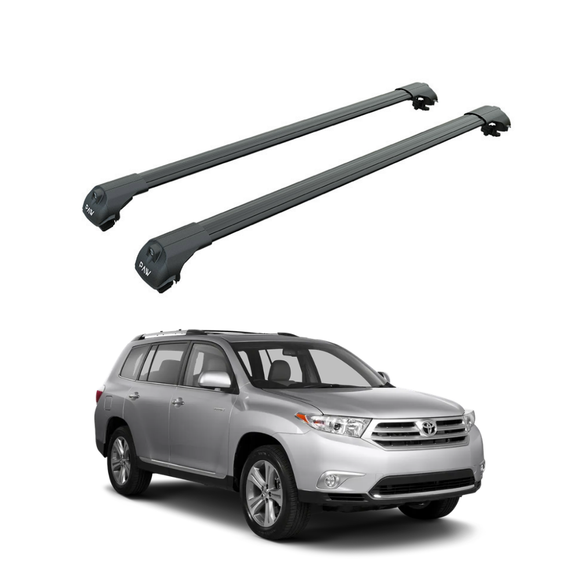 Für Toyota Highlander 2020-Up Dachträger Querträger Metallhalterung Flush Rail Alu Silber