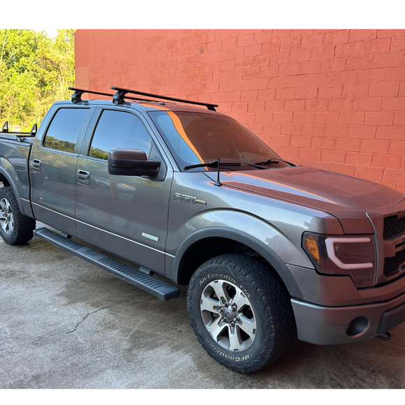 Für Ford F150 2016-Up Dachträgersystem, Aluminium-Querstange, Metallhalterung, abschließbar, Schwarz