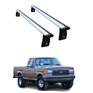 For Ford F-150 8th and 9th Gen (1987-1996) Cross Bars Roof Rack Rain Gutter Silver