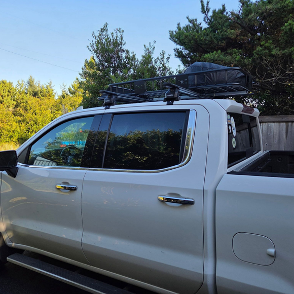 For Chevrolet Silverado 1500 3Gen (2014-2019) Roof Rack Cross Bars Normal Roof Silver