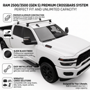 For Ram 2500 / 3500 Gen5 4dr Roof Rack Cross Bars Normal Roof Black-11