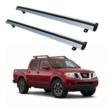 For Nissan Frontier 2004-2021 Silver Crossbars - Fits Factory Tubular Rails