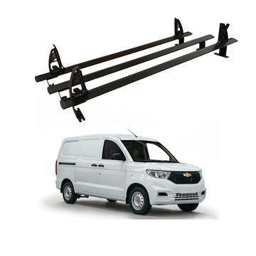 For Chevrolet N400 (2019-2025) Ladder Roof Racks Cross Bars Carrier Aluminum Black 3 Qty