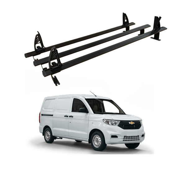 For Chevrolet N400 (2019-2025) Ladder Roof Racks Cross Bars Carrier Aluminum Black 3 Qty