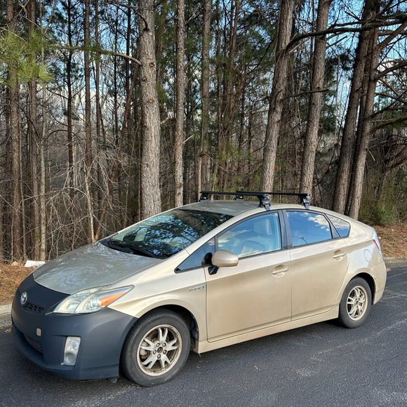 Für Toyota Prius 2009–12 Dachträger, Querträger, Metallhalterung, normales Dach, Alu, Schwarz