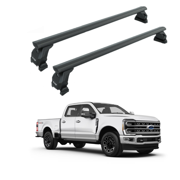 For Ford F250 (2017-Up) Roof Rack Cross Bars Fits Naked Roof w/Hidden Fixing Points Black