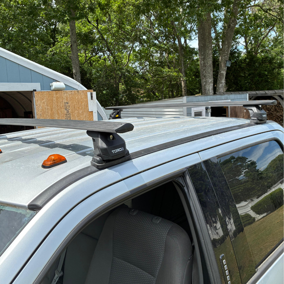 For Ford F250 (2017-Up) Roof Rack Cross Bars Fits Naked Roof w/Hidden Fixing Points Silver