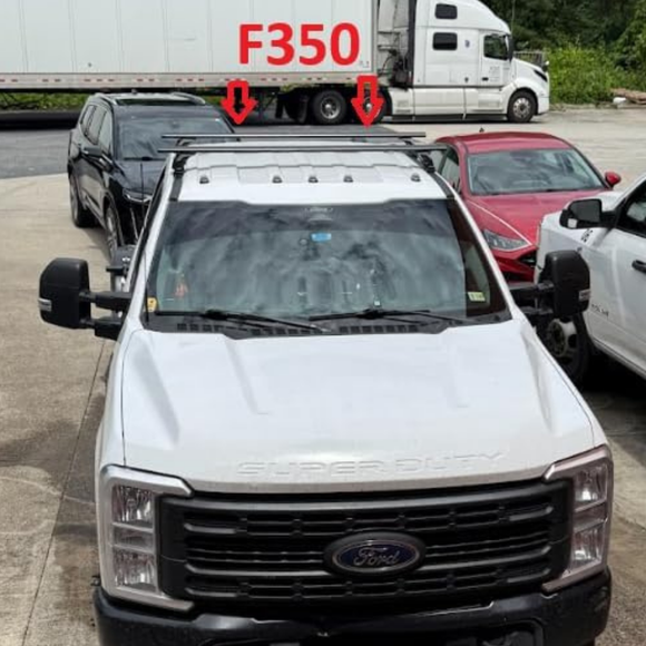 For Ford F350 (2017-Up) Roof Rack Cross Bars Fits Naked Roof w/Hidden Fixing Points Black