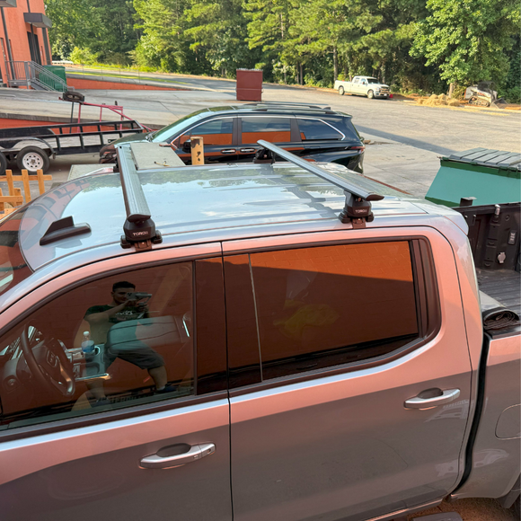 Für GMC Sierra 2500 2015–2019 Dachträgersystem, Aluminium-Querstange, Metallhalterung, abschließbar, Schwarz 