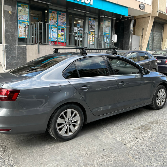 Für Volkswagen Jetta 2005–11 Dachträger, Querträger, Metallhalterung, normales Dach, Alu, Schwarz
