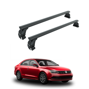 For Volkswagen Jetta (MK6) 2011-2018 Roof Rack Cross Bar Normal Roof Black