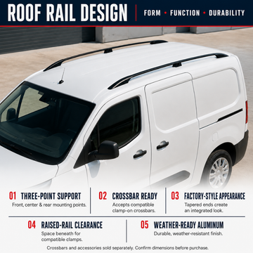 For Chevrolet City Express Roof Rails and Roof Rack Cross Bars Plus Black Color - 0