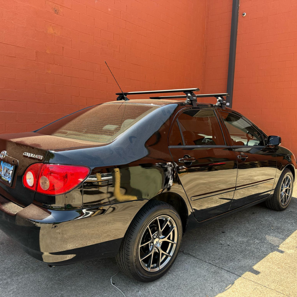 Für Toyota Corolla 2007–13 Dachträger, Querträger, Metallhalterung, normales Dach, Alu, Schwarz
