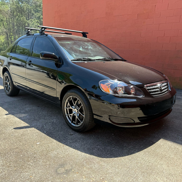 Für Toyota Corolla 2007–13 Dachträger, Querträger, Metallhalterung, normales Dach, Alu, Schwarz