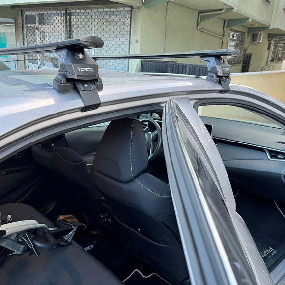 Für Toyota Corolla 2013–18 Dachträger, Querträger, Metallhalterung, normales Dach, Alu, Schwarz