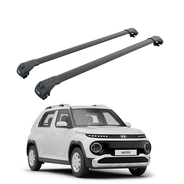 For Hyundai Inster 2025-2026 Roof Rack System, Aluminium Cross Bar Raised Rail Black
