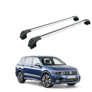 Für Volkswagen Tiguan Allspace 2017-Up Dachträger Querstange Metallhalterung Erhöhte Schiene Alu Silber-1