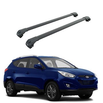 For Hyundai Tucson 2010-2015 Roof Rack Cross Bars Raised Rail, Black