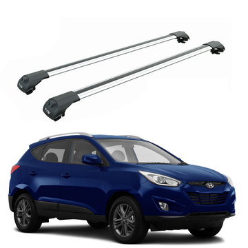 For Hyundai Tucson 2010-2015 Roof Rack Cross Bars Raised Raii, Silver