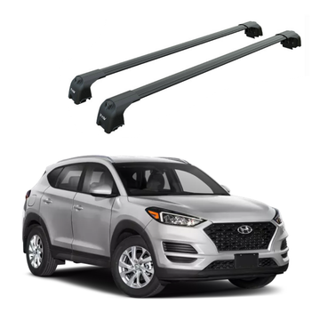 For Hyundai Tucson 2015-2020 Roof Rack Cross Bars Flush Rail, Black