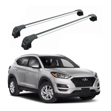 For Hyundai Tucson 2015-2020 Roof Rack Cross Bars Flush Rail, Silver