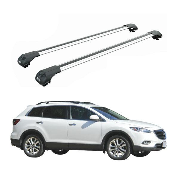 For Mazda CX-9 TB 2007-2015 Roof Rack Cross Bars Raised Rail, Silver