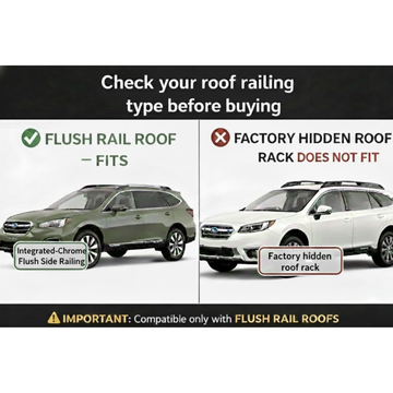 For Subaru Outback BS (2014-2020) Roof Rack Cross Bars Flush Rail, Black - 0