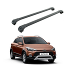 For Hyundai i20 Active 2015-2020 Roof Rack Cross Bars Raised Rail, Black-1