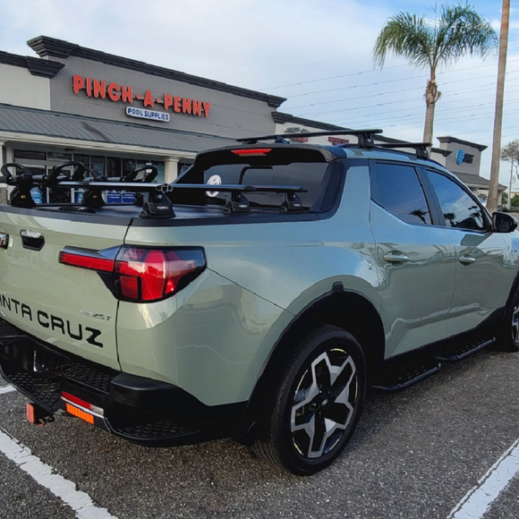 For Hyundai Santa Cruz Bed Rack Cross Bars Roof Rack 3qty, Black