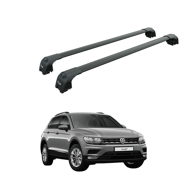 For Volkswagen Tiguan  2007-2016 Roof Rack Cross Bar Rasied Rail Black