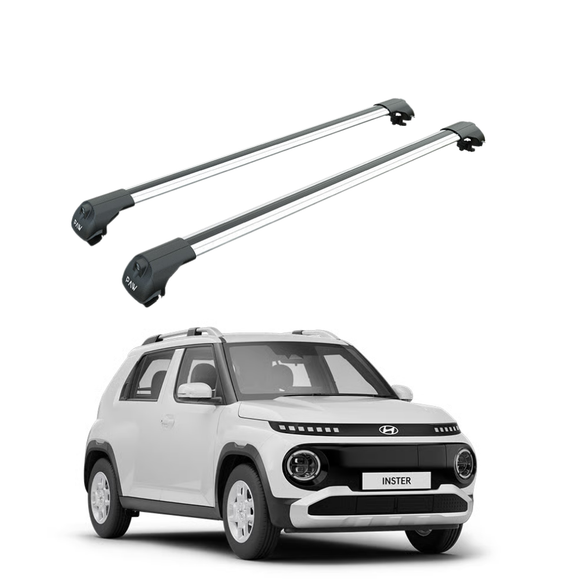 111. Für Dachträgersystem, Aluminium-Querstange, Metallhalterung, erhöhte Schiene, Silber