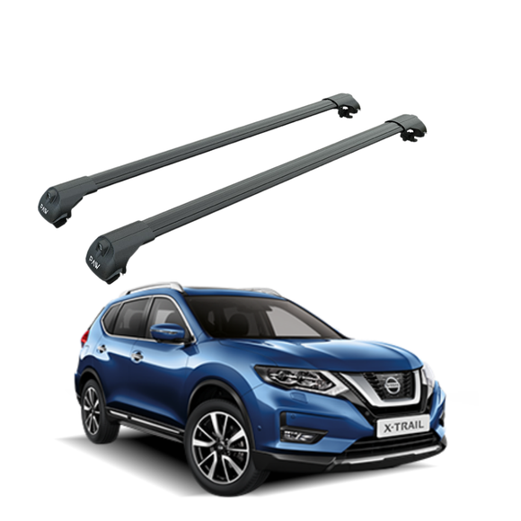For Nissan X-Trail T32 2014-2021 Roof Rack Cross Bar Metal Bracket Raised Rail Alu Silver