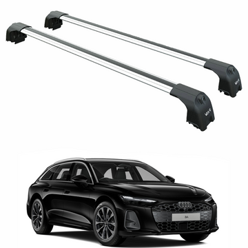 For Audi A6 Avant C9 Roof Rack Cross Bars Silver - Aluminum Flush Rail System (2018-2024)